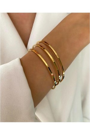 X-Lady Accessories Altın Renk 3 Adet İnce Ajda Bilezik Bileklik - 3155-3