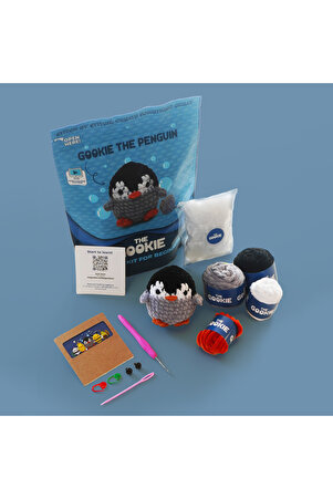 The Gookie Penguen Amigurumi Tığ Kiti Amigurumi Örgü Seti Tığ Işi Amigurumi Örgü Oyuncak Seti