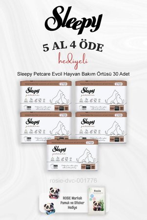 Sleepy Petcare Evcil Hayvan Bakım Örtüsü 30'lu 5 Paket ve Pamuk