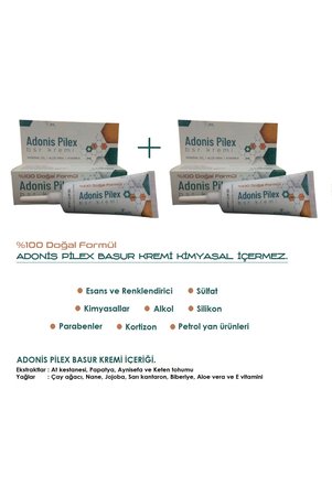 Adonis Pilex Yoğun Onarıcı Bitkisel Bakım Kremi H.emoroid / B.asur İçin - Çatlak Şişlik ve Acı Hissine Karşı Rahatlatıcı