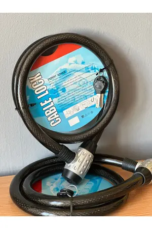 RS2 Motosiklet Kilidi 25MM Kalınlık 150CM Uzunluk Halat Mavi Işıklı
