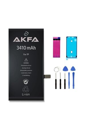 Akfa nano Iphone 7 Plus Uyumlu %40 Güçlendirilmiş Telefon Bataryası 3410 mAh + Tamir Seti