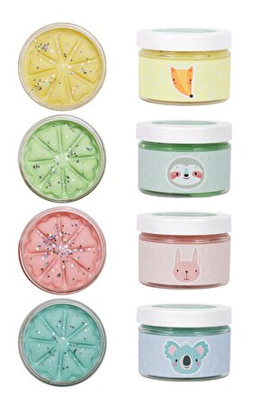Bonimo Doğal Oyun Hamuru 4'lü Pastel Renk Glitter Seti 4*150gr