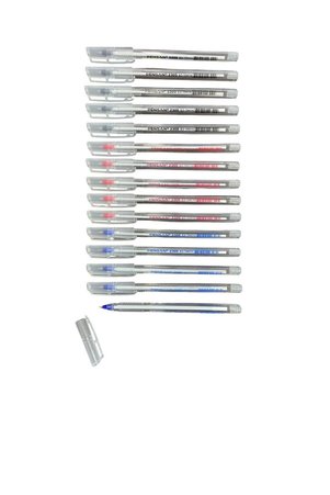 Pensan 2305 İğne uçlu 0.5 mm Üçgen Gövde 5- Siyah & 5-Mavi & 5-Kırmızı 15'Li