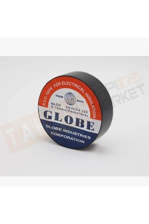 Globe 0.13mmx19mmx10 Yrds No.210 Siyah Izole Bant