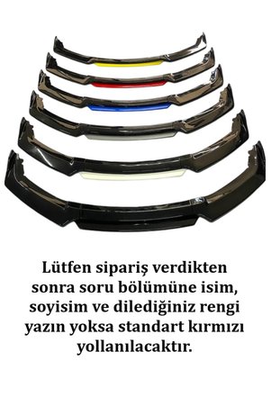 alloy 4 Parça Universal Ön Tampon Lip Piano Black | Kırmızı Siyah Beyaz Mavi Sarı Gri