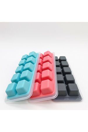 Gondol Kare Buz Kalıbı - Kare Taban Buzluk Silikon Yapışmaz Kapaklı 1 Adet Glrshop