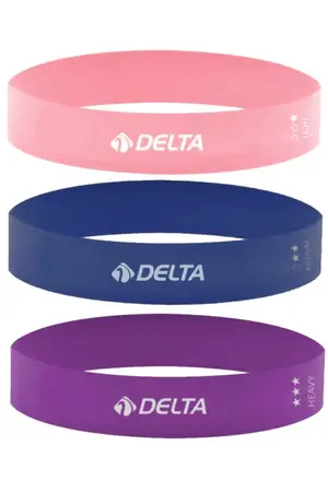 Delta Latex 3'lü Aerobik Pilates Direnç Egzersiz Bandı Squat Çalışma Lastiği