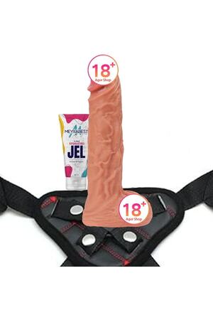 MeyraBest Dildo Series Dilan 22.5 Cm Belden Bağlamalı Realistik Penis