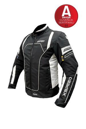 Xspeed Anger Plus 4 Mevsimlik Korumalı Motosiklet Montu Yeni Sezon Siyah Beyaz