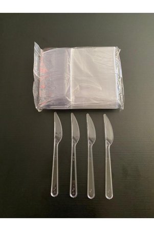 KARAGÖZ AMBALAJ Plastik Şeffaf Bıçak 100 LÜ