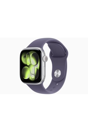 Apple Watch Series 11 GPS 46 mm Gümüş Rengi Alüminyum Kasa ve Sis Moru Spor Kordon - M/L