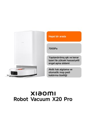 Xiaomi Robot Vacuum X20 Pro Akıllı Robot Süpürge + Mop