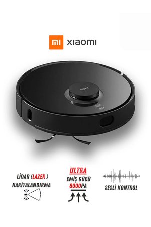 Xiaomi 8000pa Yüksek Emiş Güçlü Premium Robot Süpürge - Mop Kaldırma Halı Algılama