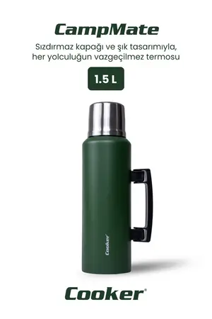Cooker CampMate 1.5 L Paslanmaz Çelik Termos Yeşil CKR2085