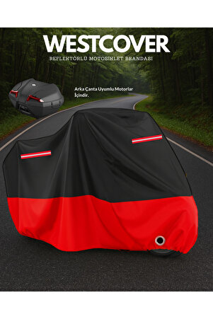WestCover Yamaha Xmax 250 Kırmızı Siyah Parçalı Topcase Uyumlu Motorsiklet Branda