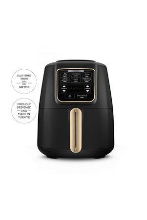 Karaca Air Pro Cook XL 2 in 1 Konuşan Airfryer Black Mineral Gold 4 Kişilik