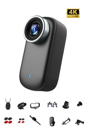 METONTECH mini 4K Ultra HD Wi-Fi Aksiyon Kamerası | IP65 Su Dayanıklı | Geniş Açı - Yedek Başlıklar