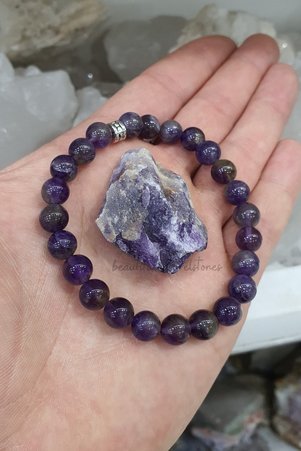 beautifulnaturelstones Ametist Doğal Taş Bileklik 8 Mm