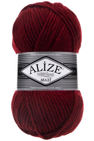 Alize Süperlana Maxi Kalın El Örgü Ipi 057 Bordo