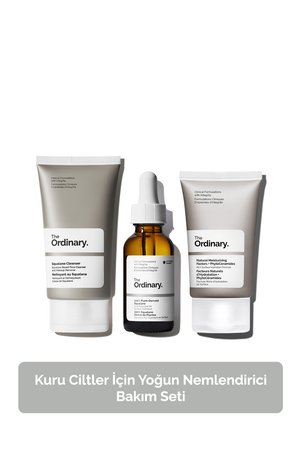 The Ordinary Kuru Ciltler İçin Yoğun Nemlendirici Bakım Seti - Temizleyici 50ml + Serum 30ml + Nemlendirici 30ml