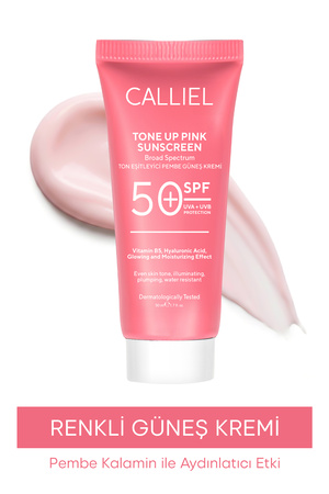CALLİEL Ton Eşitleyici Aydınlatıcı Spf 50+ Renkli Güneş Kremi Glutatyon Hyaluronik Asit Etkili 50 ml