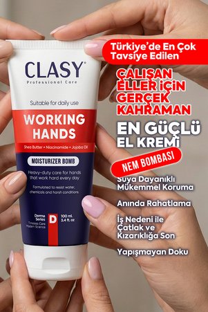 Clasy Care Working Hands Eller İçin Özel Yoğun Nemlendirici El Kremi