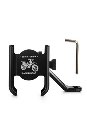 The Kaku Dikiz Ayna Bağlantılı Metal Motosiklet ve Bisiklet Telefon Tutucu Metal Motorsiklet Telefon Tutacağı