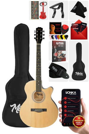 Midex Xc-200nt Kesik Kasa Profesyonel Akustik Gitar 4/4 Yetişkin Üst Segment
