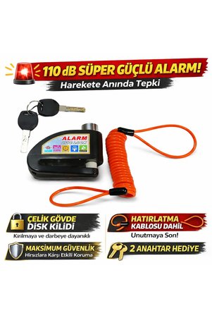 SHARPA Motor Alarmlı Disk Kilidi Motorsiklet Kilidi 110 DB