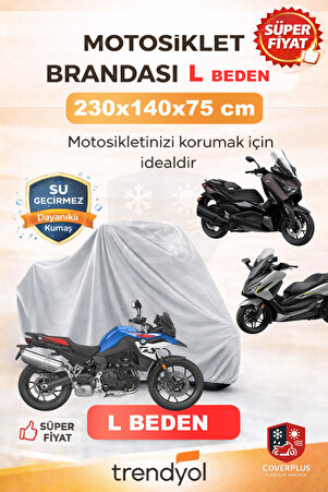 CoverPlus Motosiklet Brandası Motor Branda Premium Su Geçirmez Branda Taşıma Çantalı Lastikli