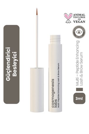 Cosmogenesis Labs Kaş Kirpik Güçlendirici Serum 3ml – Su Bazlı Besleyici Dolgunlaştırıcı Vegan