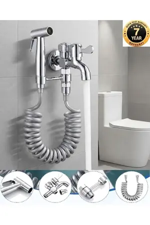 OEM Banyo Tuvalet Taharet Musluğu Spiralli Bide ve Hortum Başlığı 7 Yıl Garanti Krom İthal
