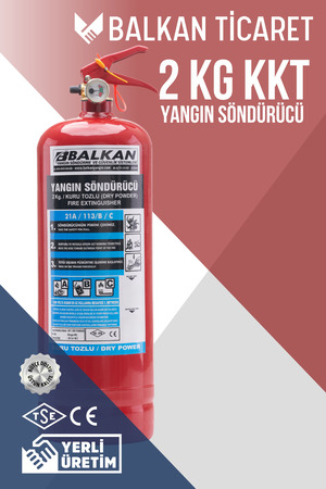 Balkan Ticaret 2Kg Yangın Tüpü Tozlu Yangın Tüpü - ev araç ve iş yerleri için ideal