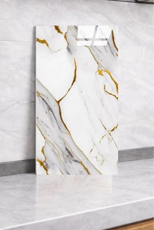 Renkli Duvarlar Shiny Yaldız-Gold Mermer Desenli 60x30cm Yapışkanlı Mutfak Banyo Kaplama Duvar Paneli Kağıdı ls6010
