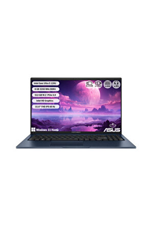 Asus Vivobook 15 X1504VA-BQ3970W Intel Core 5 120Ultra 8GB 512GB SSD 15.6'' FHD Windows 11 Home