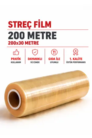naft Gıda Streç Film 30 Cm X 200 M. 8 Mikron Yemekçiler Çiğ Köfteciler Için 1.kalite
