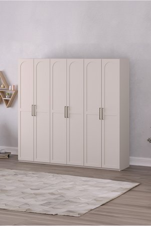 Rabi Arya 6 Kapaklı Gizli 2 Çekmeceli Mega Gardırop