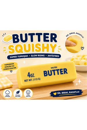 NE ARARSAN BİZDE Butter Squishy Butter Sukuşi Tereyağı Yumuşak Sıkma Oyuncağı Anti Stres Tekli