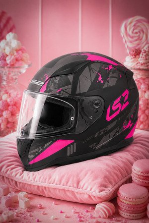 LS2 Rapıd Palımnesıs MAT Siyah-Pembe Kask