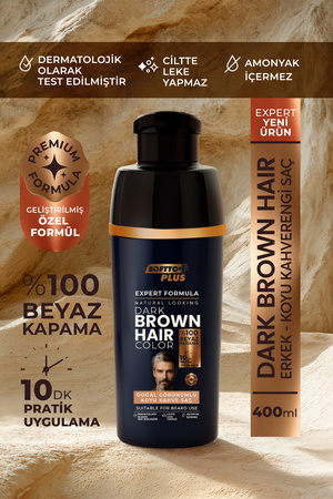 Softto Plus Expert Men Dark Brown Hair Color – Koyu Kahve / Geliştirilmiş Formül / Doğal Görünüm