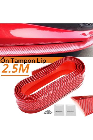 la boom Kırmızı Renkli 2 5 Metre Araba Oto Ön Tampon Koruyucu Kauçuk Pratik Tampon Şerit Bant Döşeme Kiti Bx