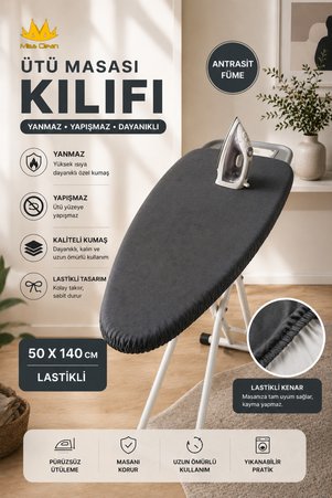Miss Clean Ütü Masası Kılıfı Bezi Yanmaz Yapışmaz 50* 140 cm İpli