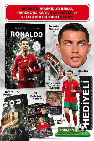Parodi Yayınları Ronaldo Futbolcu Kitabı - Maske 3D Biblo Dev Poster Kart Hediyeli Set