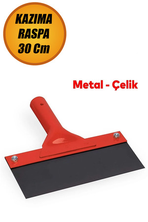 NUBLADO Kazıma Sıyırma Raspası Metal Saplı Çelik 30 cm Spatula İnşaat Duvar Harç Parke Zemin Temizlleme.