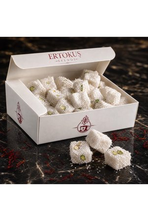 Ertokuş Efendi Safranlı Duble Antep Fıstıklı Lokum | Çifte Kavrulmuş | %100 Pancar Şekeri | 250 GR