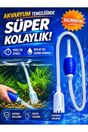 HAYHAYPETSHOP Akvaryum Sifon Pompası Akvaryum Dip Çekim Hortumu Su Değişim Temizlik Aparatı