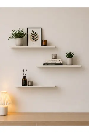SARMOBİ Nest 3 Raflı Gizli Monte Uçan Raf Y:2 G:50 D:15 / Ay Taşı