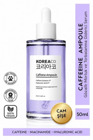 KOREACO Gözaltı Morluk Koyu Halka ve Torbalanma Karşıtı Caffeine Ampoule Serum 50 ml