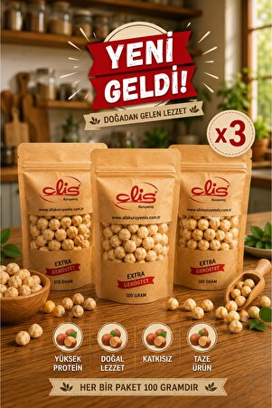 Aliş Kuruyemiş Kavrulmuş Fındık Premium 100 GR X 3 Adet